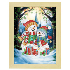 Snowy Friends LED Shadow Box Frame-Special-DiamondArt.ca