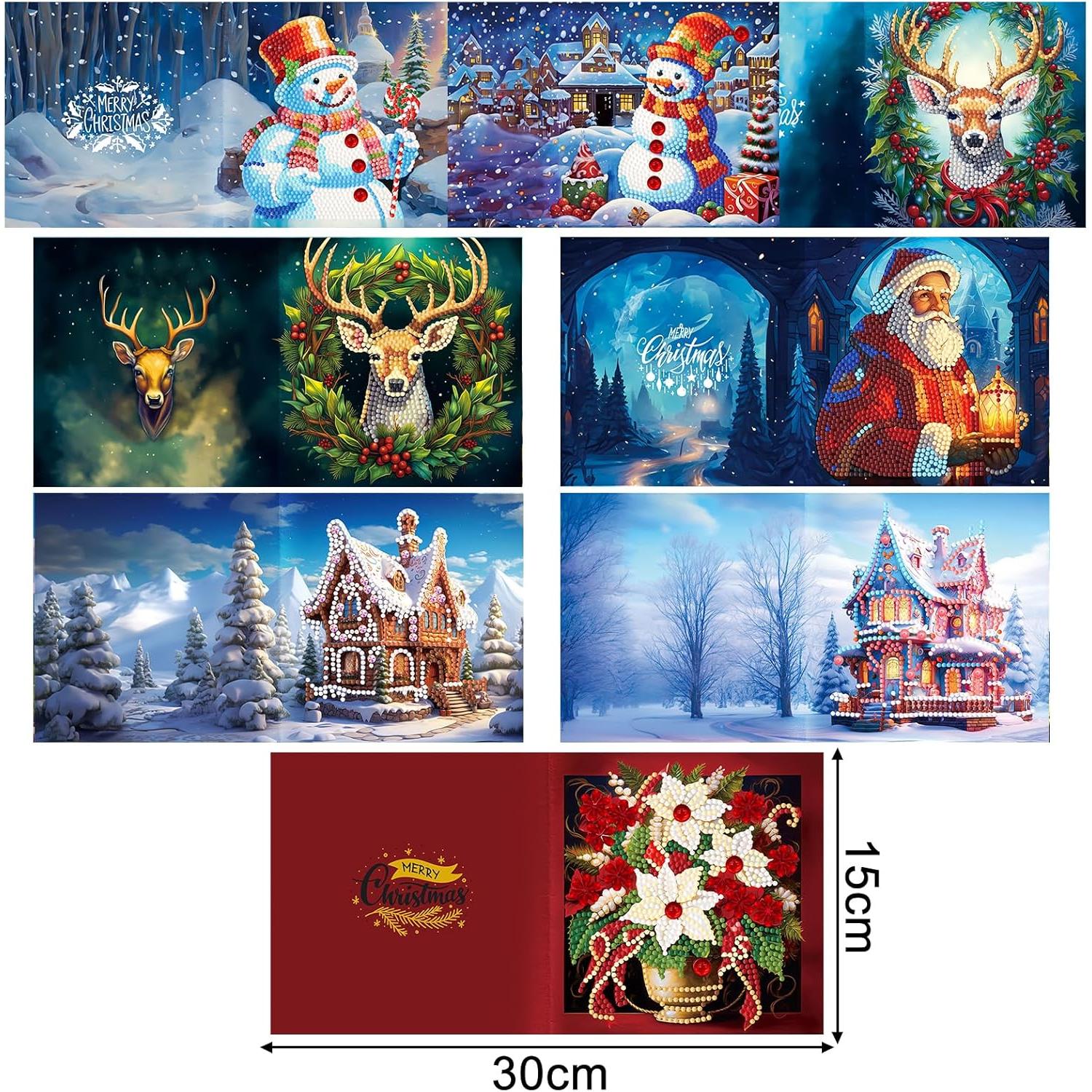 Sparkle Holiday Combo: 8 Christmas Cards & 12 Ornaments-Special-DiamondArt.ca