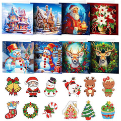 Sparkle Holiday Combo: 8 Christmas Cards & 12 Ornaments-Special-DiamondArt.ca