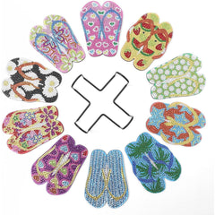 Sparkle Steps Flip-Flop Coaster Set (10 pieces)-Special-DiamondArt.ca