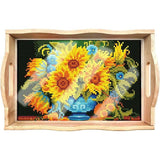 Sparkle Sunflowers Wooden Serving Tray