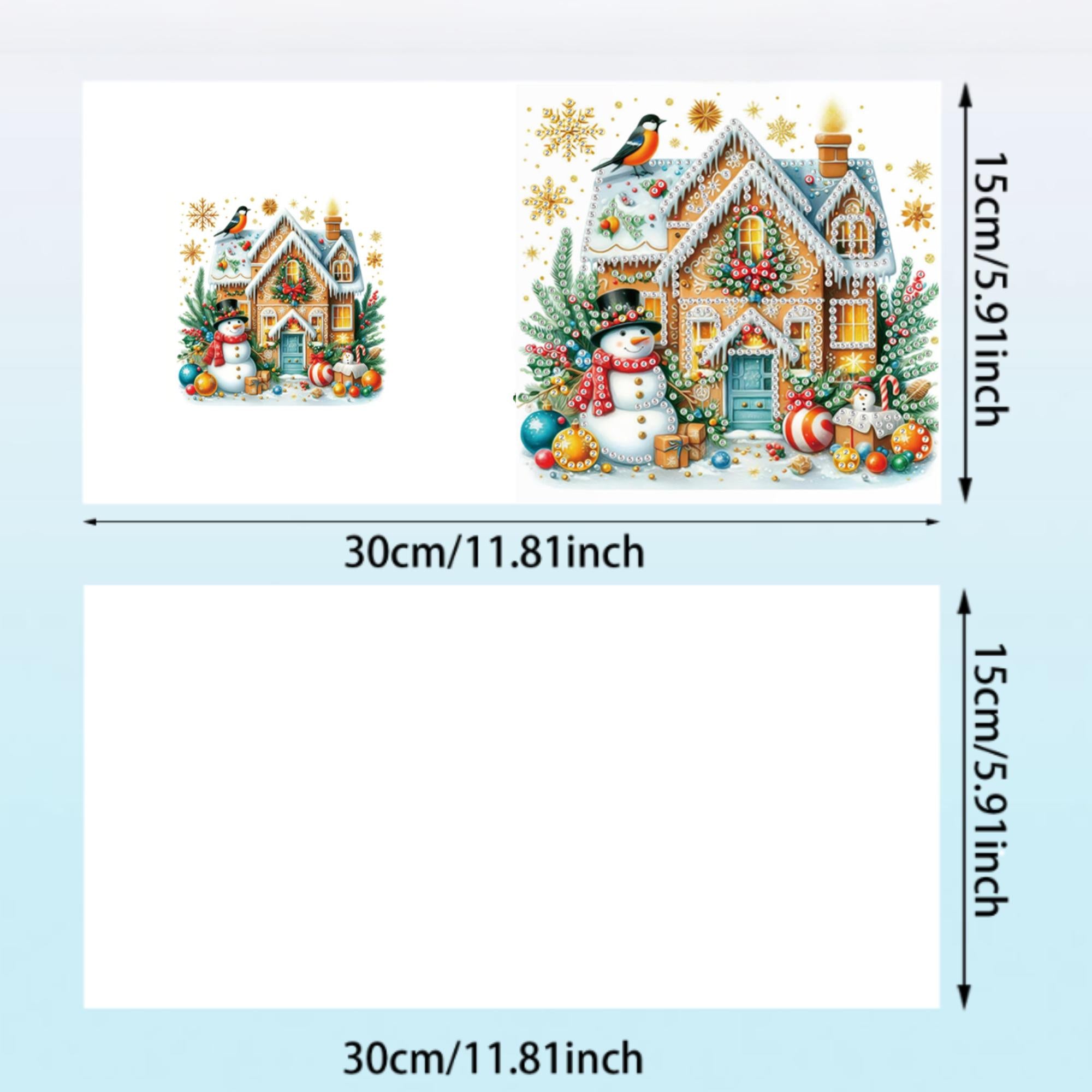 Sparkling Holiday Houses Christmas Card Set (6 Pack)-Special-DiamondArt.ca