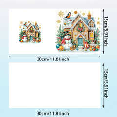 Sparkling Holiday Houses Christmas Card Set (6 Pack)-Special-DiamondArt.ca