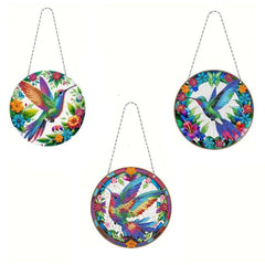 Sparkling Hummingbird Harmony Wall Hanging Set (3 Pieces)-Special-DiamondArt.ca
