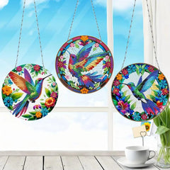 Sparkling Hummingbird Harmony Wall Hanging Set (3 Pieces)-Special-DiamondArt.ca