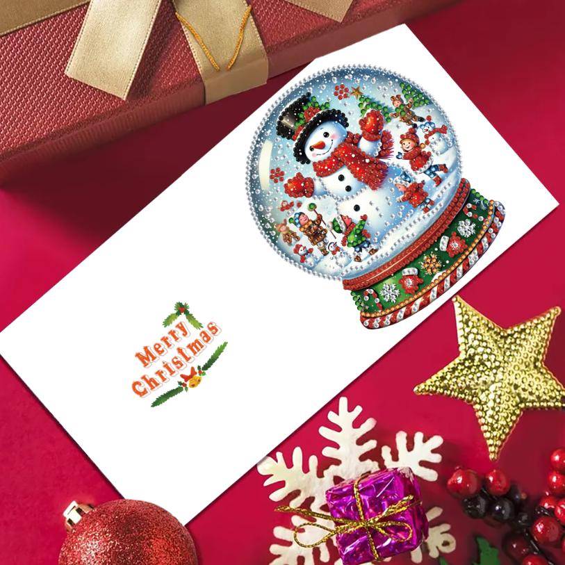 Sparkling Snow Globe Christmas Card Set (6 Pack)-Special-DiamondArt.ca