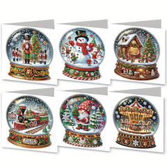 Sparkling Snow Globe Christmas Card Set (6 Pack)-Special-DiamondArt.ca