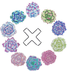 Sparkling Succulents Coaster Set (10 pieces)
