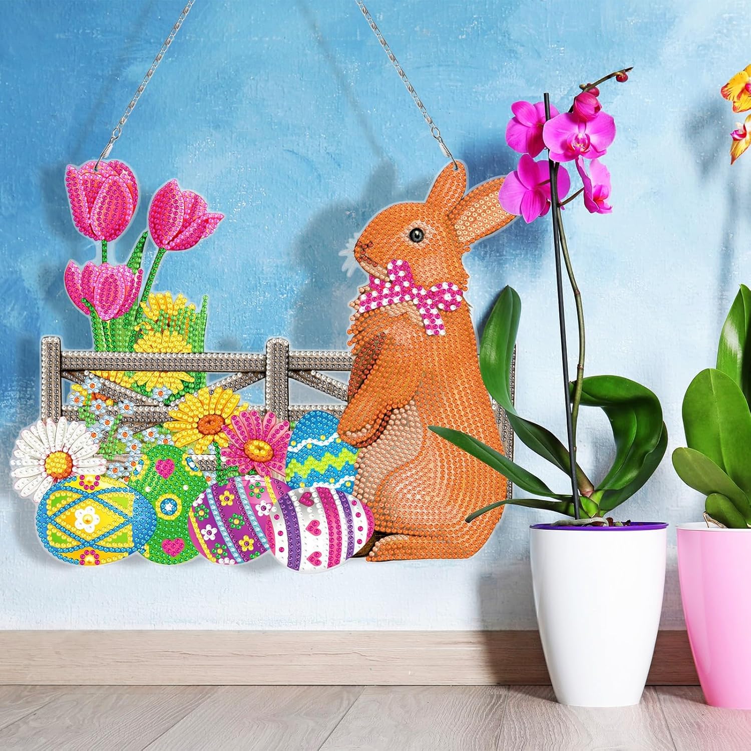 Spring Bunny Wall Hanging-Special-DiamondArt.ca