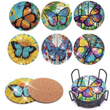 Stained Glass Butterflies Coaster Set (6 pieces)-Special-DiamondArt.ca