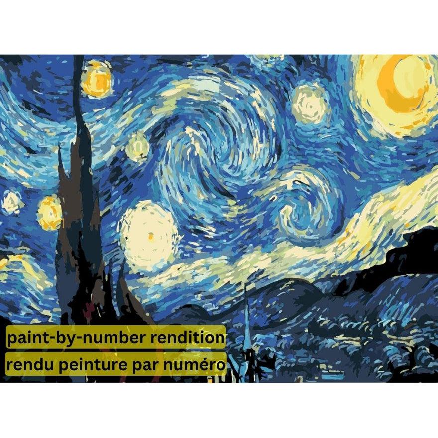 PAINT-BY-NUMBER Starry Night by Vincent van Gogh-35x45cm-Paint-by-Number-DiamondArt.ca