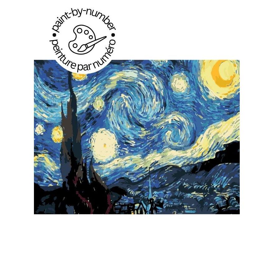 PAINT-BY-NUMBER Starry Night by Vincent van Gogh-35x45cm-Paint-by-Number-DiamondArt.ca