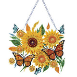 Sunflowers & Monarchs Wall Hanging-Special-DiamondArt.ca