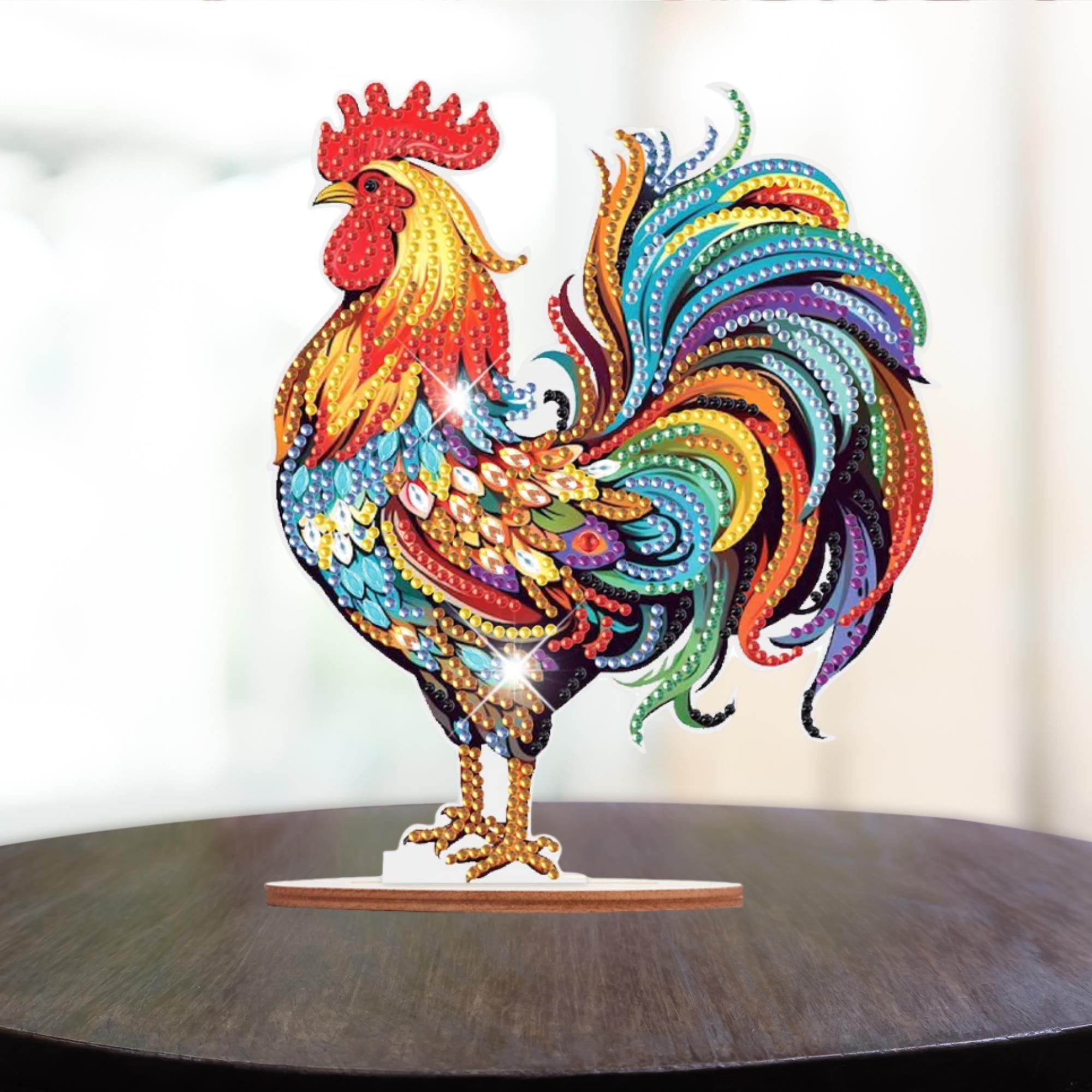 Sunrise Rooster Wooden Tabletop Decoration-Special-DiamondArt.ca