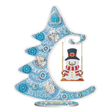 Tabletop Christmas Tree-Swinging Snowman-DiamondArt.ca