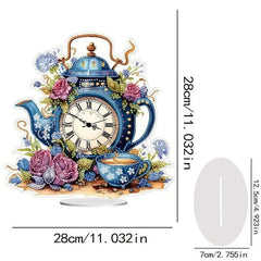 Tea Time Acrylic Clock-Special-DiamondArt.ca