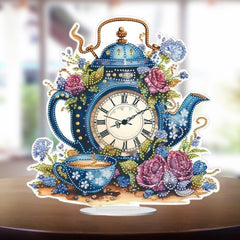 Tea Time Acrylic Clock-Special-DiamondArt.ca