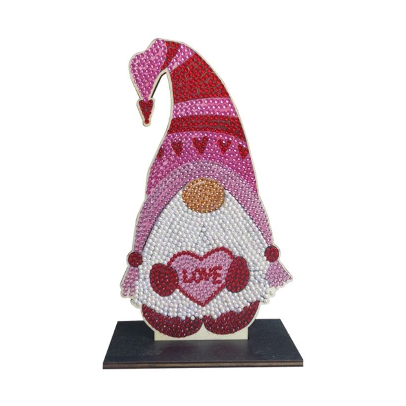Valentine Gnome Wooden Tabletop Decoration-Valentine Gnome-DiamondArt.ca