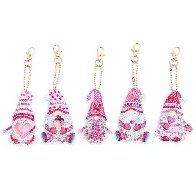 Valentine Gnomes Key Chain Kit-Special-DiamondArt.ca