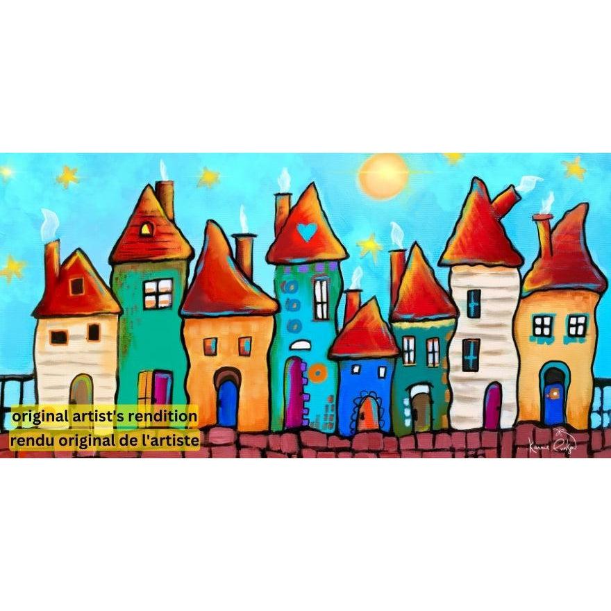 PAINT-BY-NUMBER Village by Karrie Evenson-35x65cm-Paint-by-Number-DiamondArt.ca