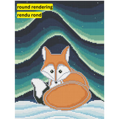 Vixen and the Aurora by Robbie Craig-30x40cm-Round-DiamondArt.ca