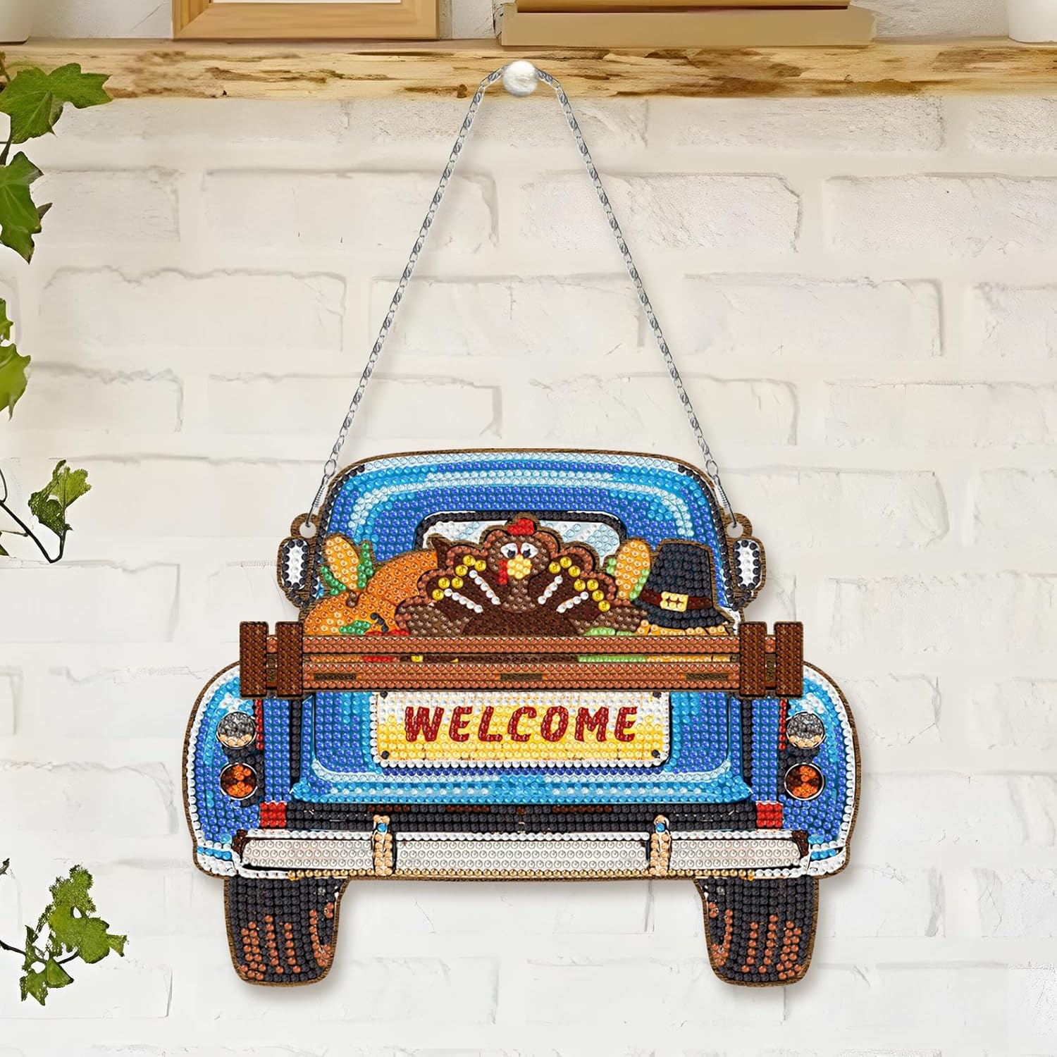 Welcome Wagon Wall Hanging with Changeable Accent Inserts-Special-DiamondArt.ca