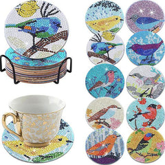Wild Birds Coaster Set (10 pieces)-Special-DiamondArt.ca