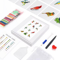 Wild Birds Sparkle Minis 12 Canvas Kit-Square-DiamondArt.ca