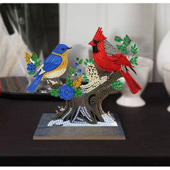 Wild Birds Wooden Tabletop Decoration-Wild Birds-DiamondArt.ca