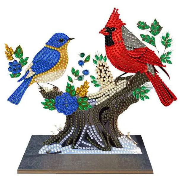 Wild Birds Wooden Tabletop Decoration-Wild Birds-DiamondArt.ca