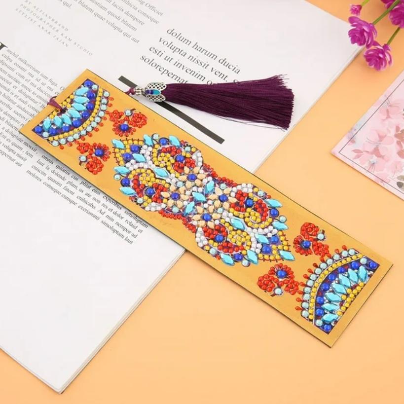Yellow Mandala Bookmark-Special-DiamondArt.ca
