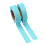 Aqua Blue Glitter Washi Tape (1 Roll)-1 Roll-DiamondArt.ca