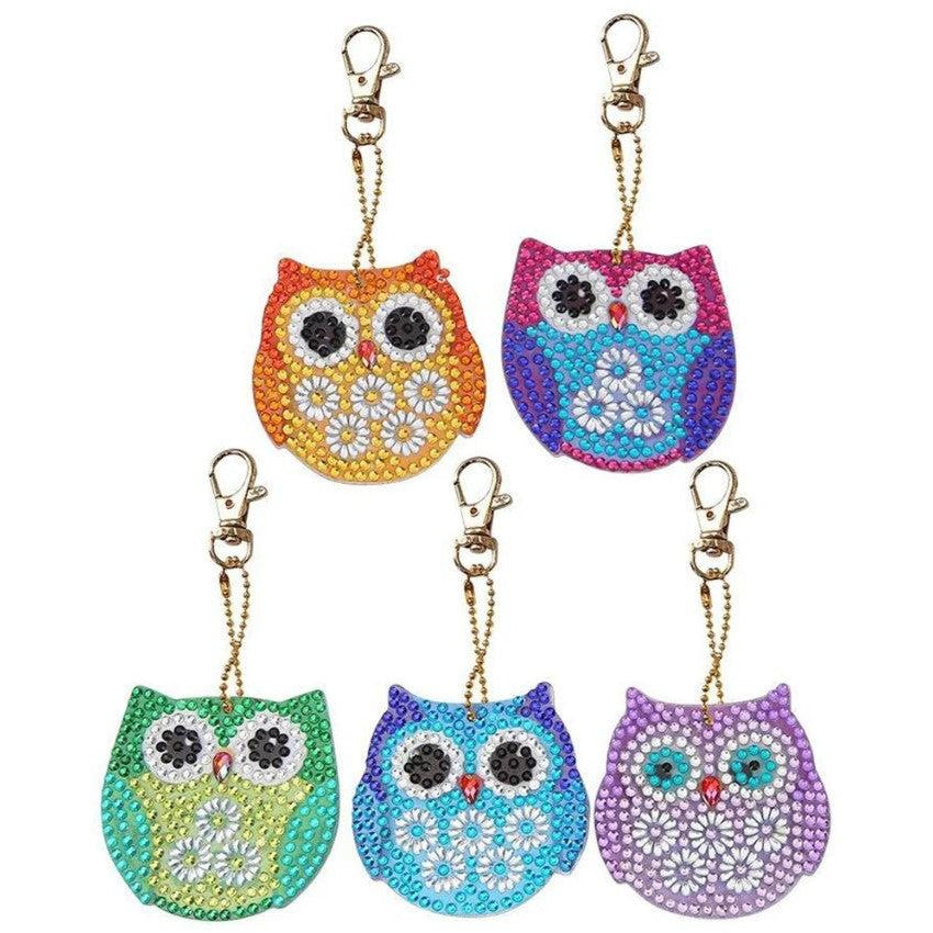 Bright Owls Key Chain Kit-Special-DiamondArt.ca