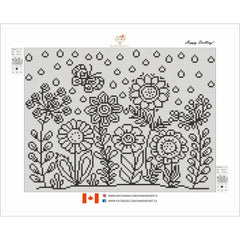 Colouring Canvas - April Showers - Canvas ONLY-30x40cm-Round-DiamondArt.ca