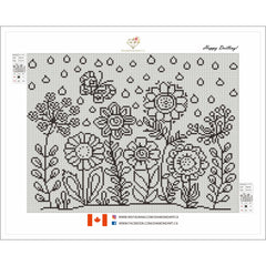 Colouring Canvas - April Showers - Canvas ONLY-30x40cm-Round-DiamondArt.ca