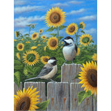 Chickadees And Sunflowers by Robert Wavra
