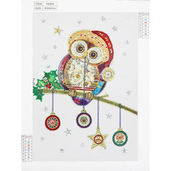 Christmas Owl-25x35cm-Special-DiamondArt.ca