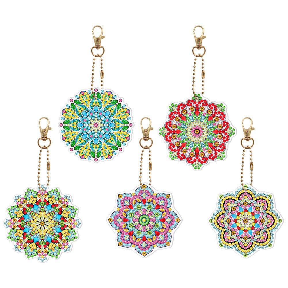 Colourful Mandalas Key Chain Kit (5 Pieces)-Special-DiamondArt.ca
