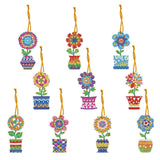 Crystal Flower Pots Hanging Ornaments (10 Pieces)
