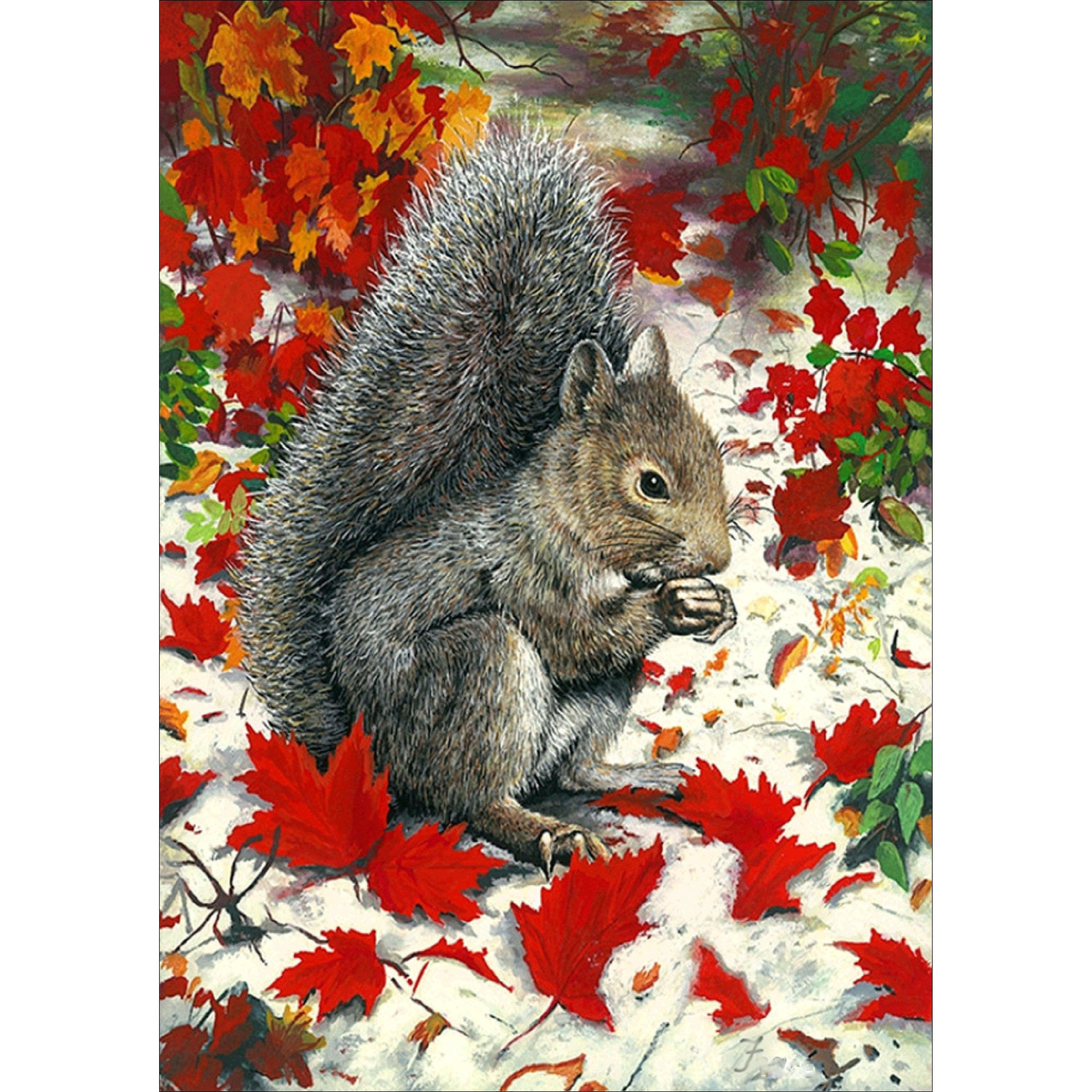 Fall Squirrel-35x45cm-Round-DiamondArt.ca
