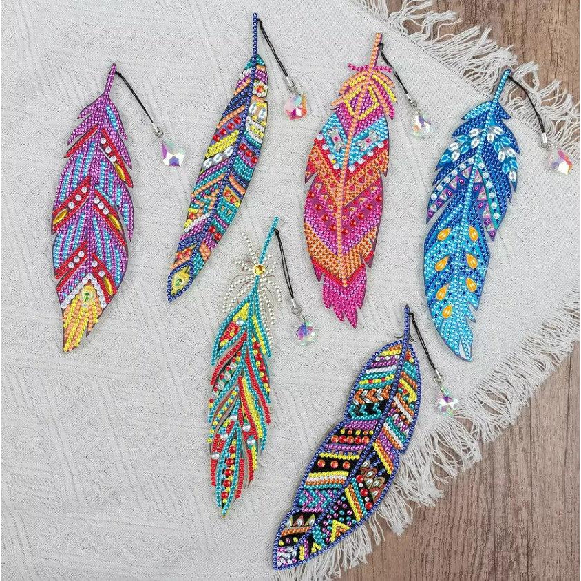 Acrylic Feather Bookmark Set (6 pieces)-Special-DiamondArt.ca