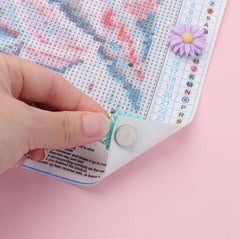 Flower Magnetic Cover Minder-Aqua-DiamondArt.ca