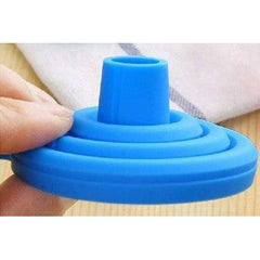 Collapsible Silicone Funnel-Blue-DiamondArt.ca