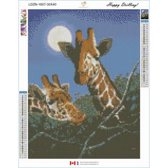 Giraffes by Anthony Casay-30x40cm-Square-DiamondArt.ca