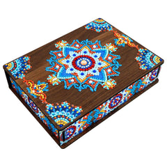 Mandala Keepsake Box-Blue Mandala-DiamondArt.ca