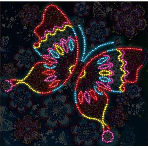 Multi-Glow Butterfly-30x30cm-Special-DiamondArt.ca