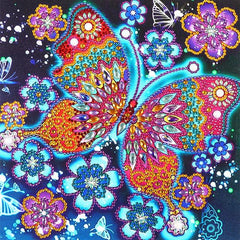 Multi-Glow Butterfly-25x25cm-Special-DiamondArt.ca