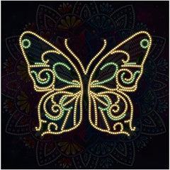 Multi-Glow Mandala Butterfly-25x25cm-Special-DiamondArt.ca