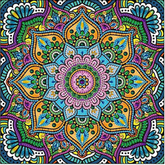 Multi-Glow Purple Mandala-25x25cm-Special-DiamondArt.ca