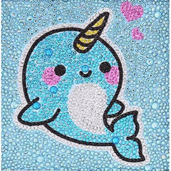 Narwhal Kid's Kit-17x17cm-Special-DiamondArt.ca